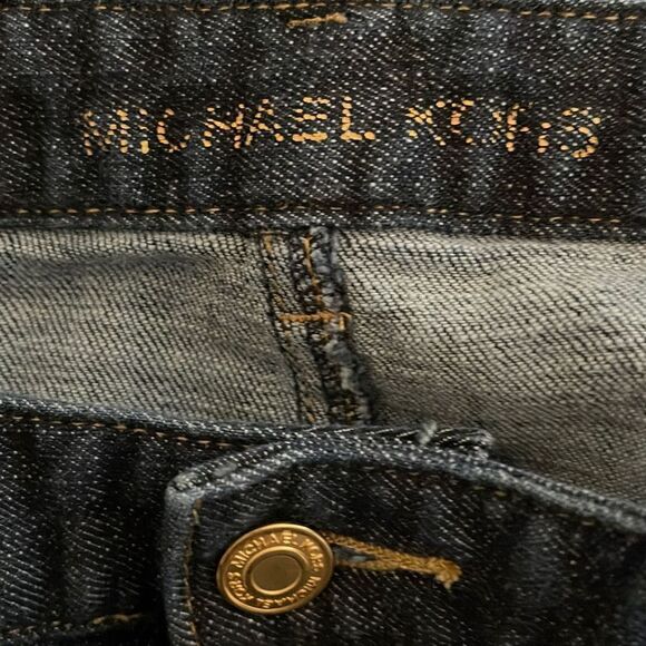 Michael Kors Dark Wash Women’s Jeans size 12 Gold buckle back pocket - Picture 6 of 7